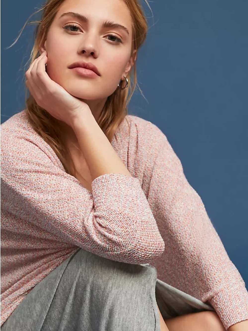 Anthropologie Sunday in Brooklyn petunia long cardigan pink blue size large
